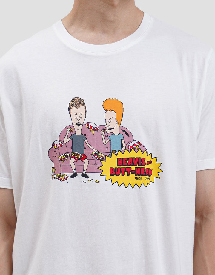 Aos Theme Print Tbnd Mtv Beavis Head Kaos Pria