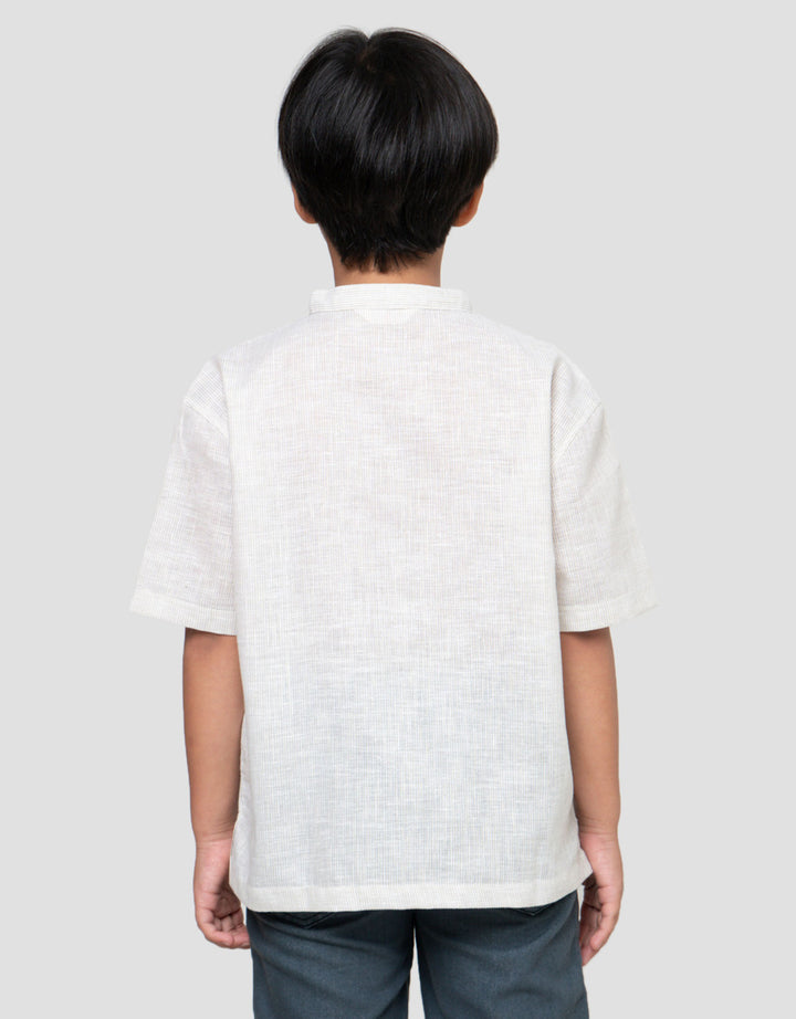 Little M Stripe Basic Kemeja Koko Anak Laki-Laki