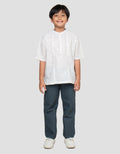 Little M Stripe Basic Kemeja Koko Anak Laki-Laki
