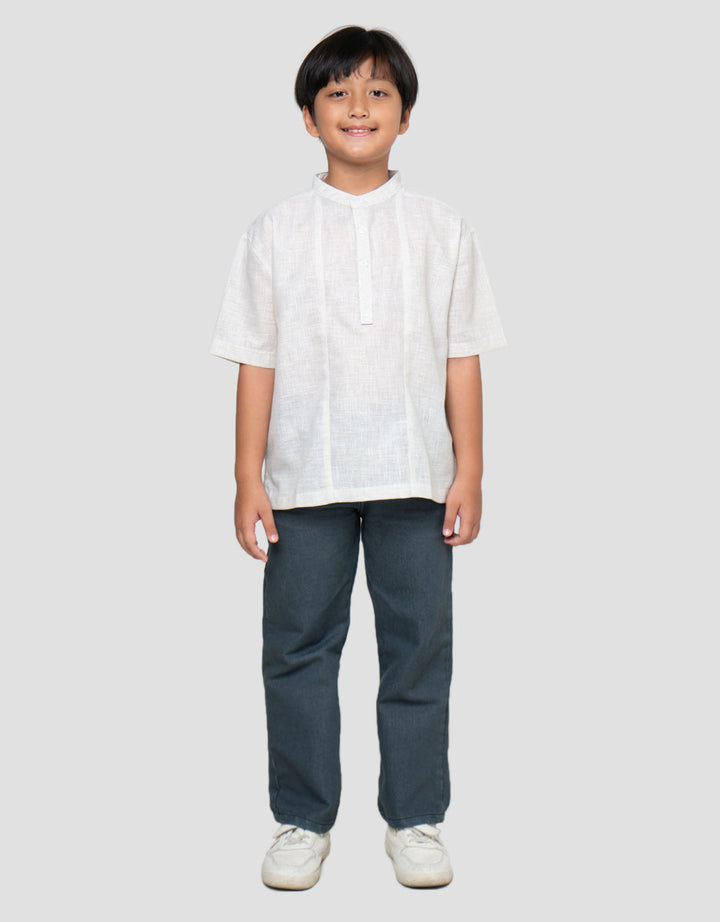 Little M Stripe Basic Kemeja Koko Anak Laki-Laki