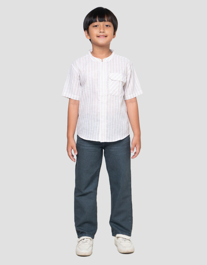 Little M Stripe Basic Baju Koko Anak Laki-laki