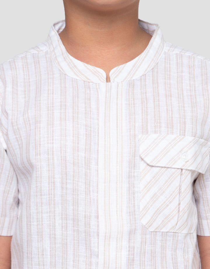 Little M Stripe Basic Baju Koko Anak Laki-laki