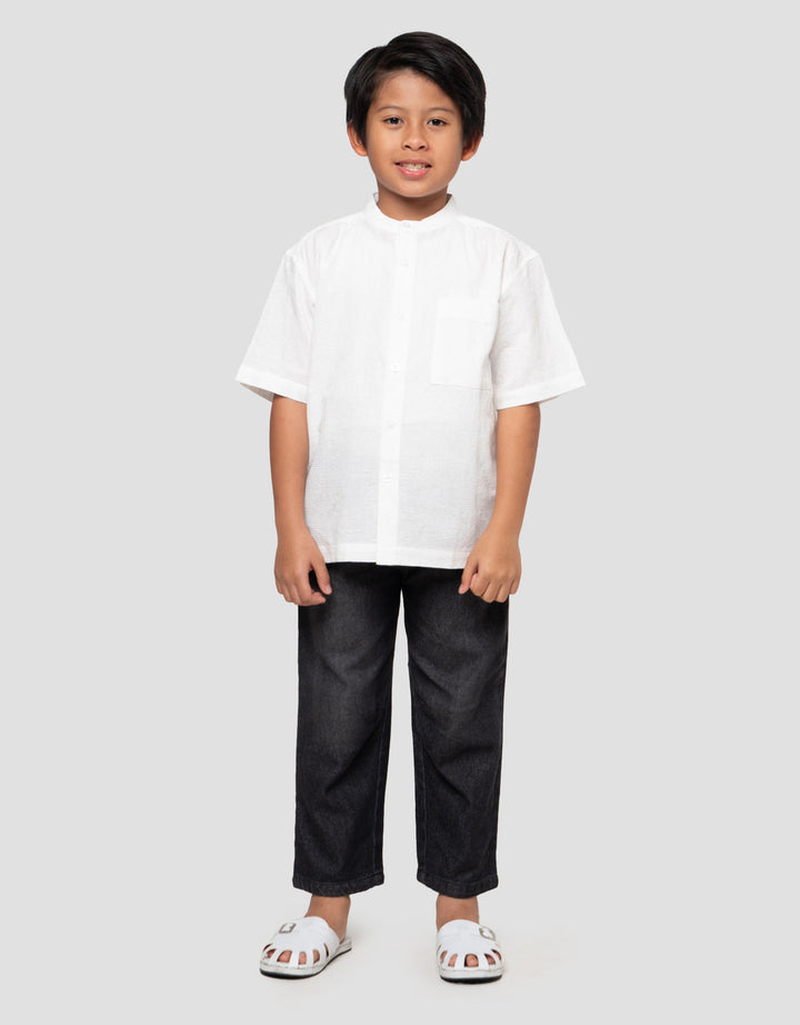 Little M Texture Kemeja Koko Anak Laki-laki