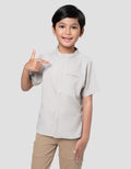 Little M Tex Kotak Kemeja Koko Anak Laki-laki