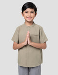 Little M Tex Kotak Kemeja Koko Anak Laki-laki