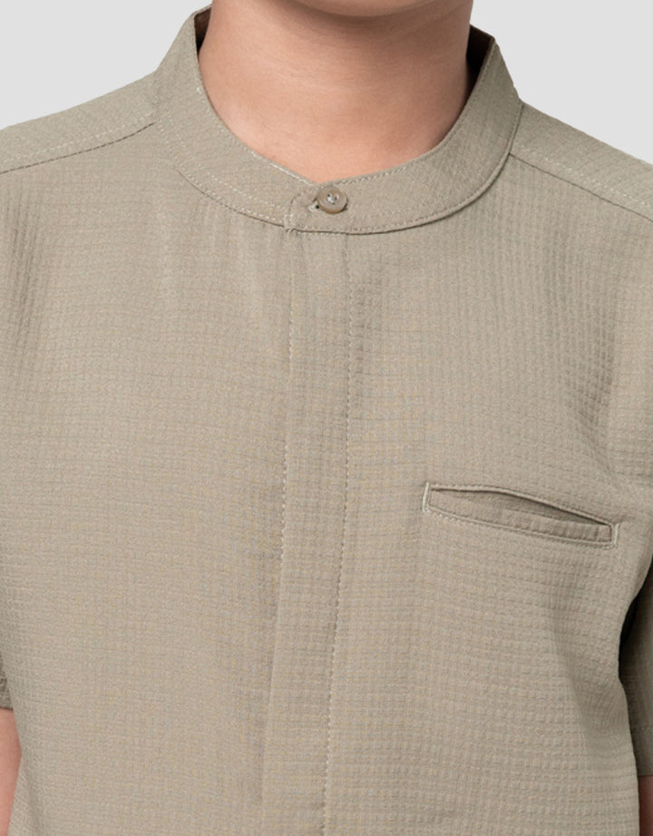 Little M Tex Kotak Kemeja Koko Anak Laki-laki