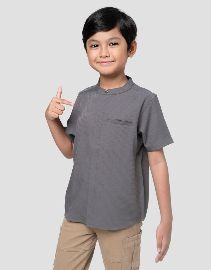 Little M Tex Kotak Kemeja Koko Anak Laki-laki