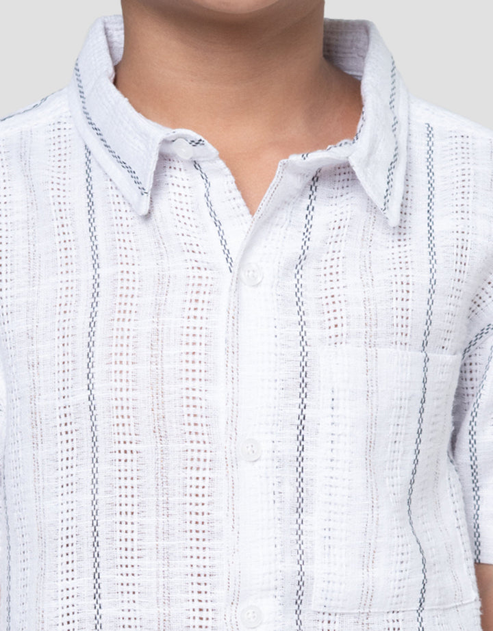 Little M Tex Casual Kemeja Koko Anak Laki-laki
