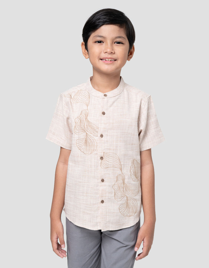Little M Twinn Bdr Texture Kemeja Koko Anak Laki-laki