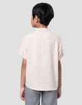 Little M Twinn Bdr Texture Kemeja Koko Anak Laki-laki