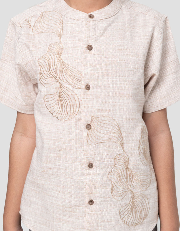 Little M Twinn Bdr Texture Kemeja Koko Anak Laki-laki