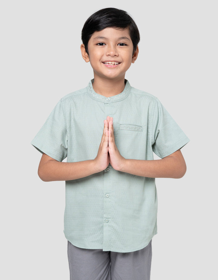 Little M Twinn Segi Empat Kemeja Koko Anak Laki-laki