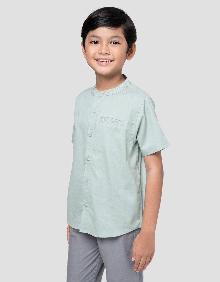 Little M Twinn Segi Empat Kemeja Koko Anak Laki-laki