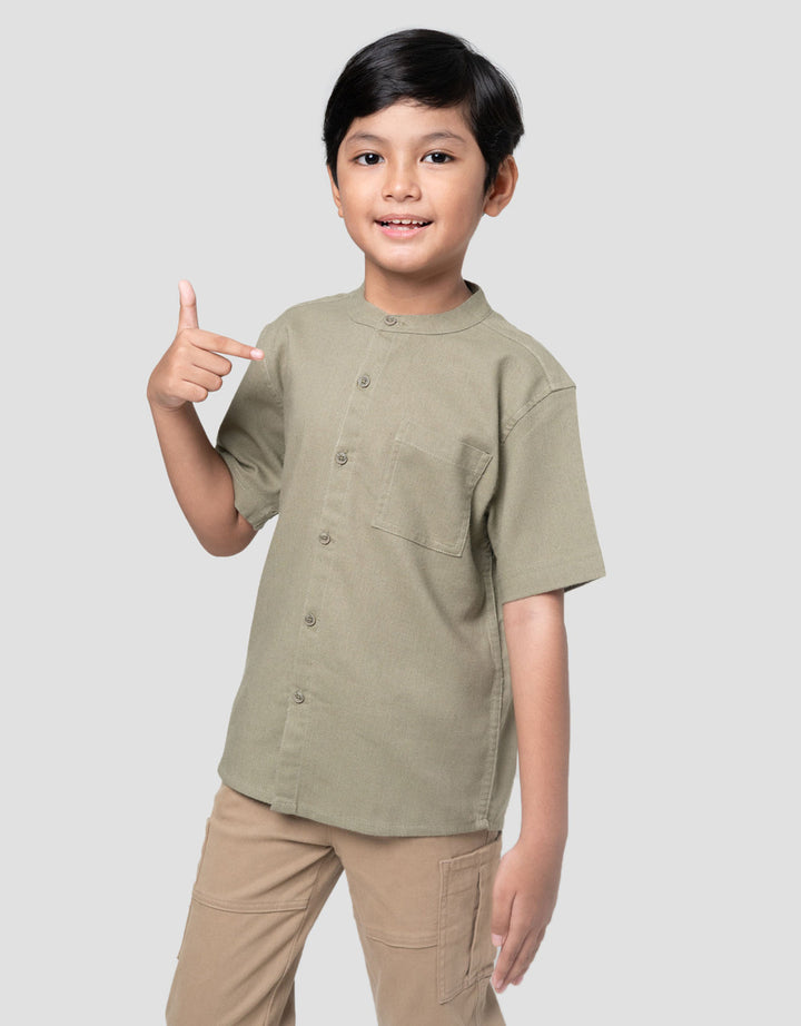 Little M Wash Kemeja Koko Anak Laki-laki