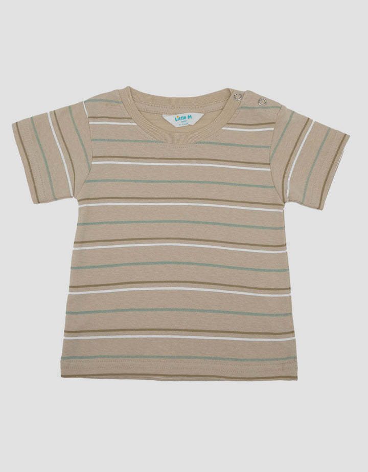 Little M Stripe Colorful  Print Kaos Bayi