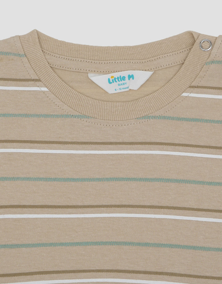 Little M Stripe Colorful  Print Kaos Bayi