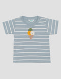 Little M Stripe With Icecream Chenille Kaos Bayi