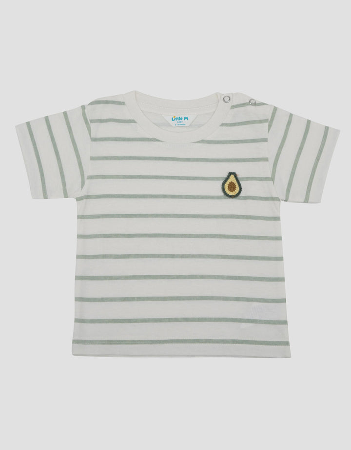 Little M Stripe With Avocado Print Kaos Bayi