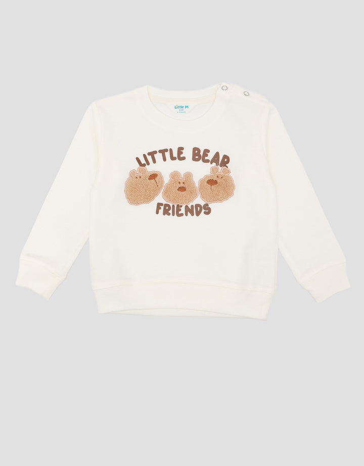Little M Non Hoodie Chenille 3 Bears Sweater Bayi