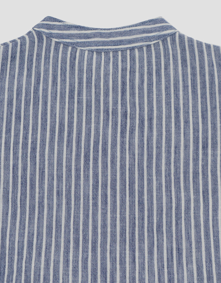 Little M Woven Rami Salur Pakaian Setelan Bayi