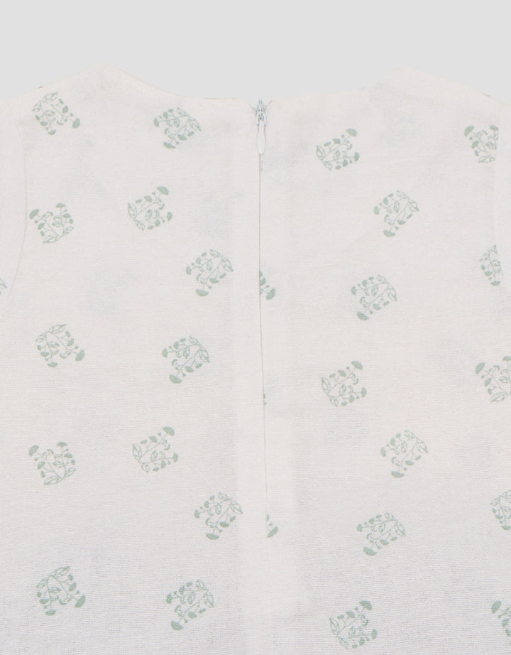 Little M Woven Print Flowers Pakaian Setelan Bayi