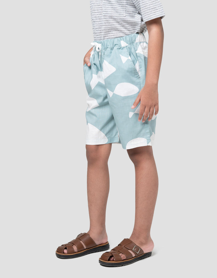 Little M Print Fish Celana Pendek Anak Laki-laki