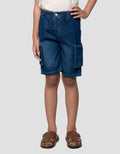 Little M Kantong Cargo Celana Denim Anak Laki-laki