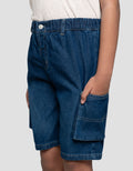 Little M Kantong Cargo Celana Denim Anak Laki-laki