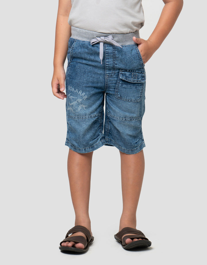 Little M Roarr Celana Pendek Denim Anak Laki-laki