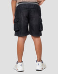 Little M Cargo 3D Rib Celana Pendek Denim Anak Laki-laki