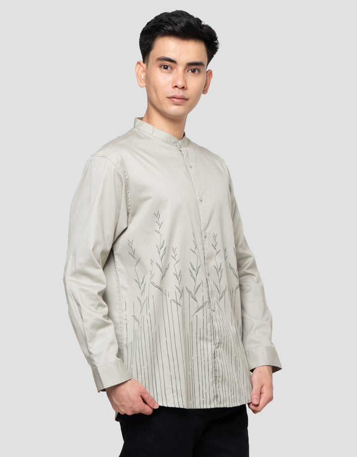 Suko Print Motif Casual Kemeja Lengan Panjang Pria