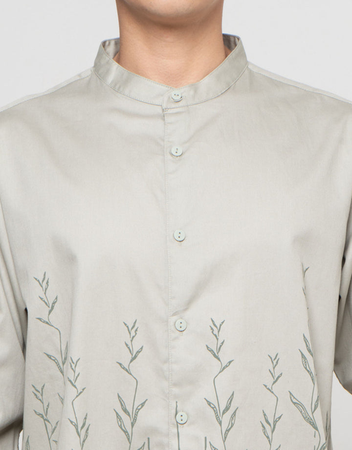 Suko Print Motif Casual Kemeja Lengan Panjang Pria