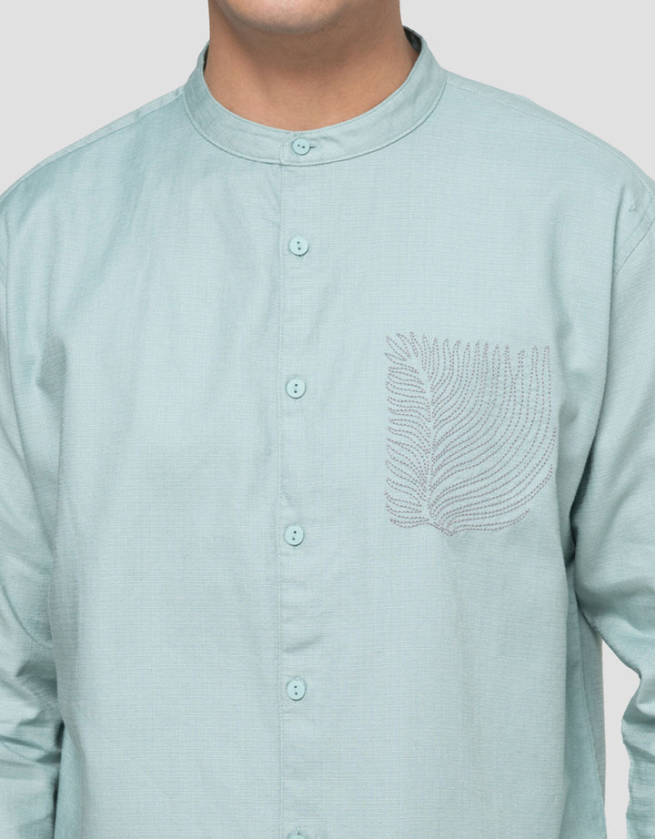 Suko Kerah Tegak Embroidery Kemeja Koko Pria