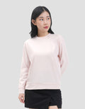 Suko Fleece Kerah Bulat Lengan Panjang Kaos Wanita