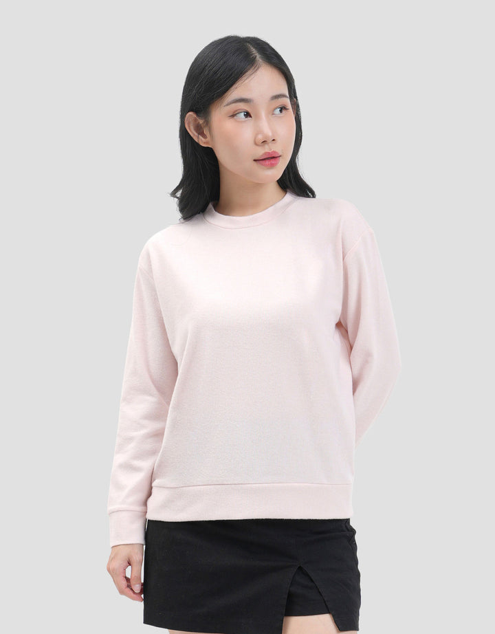 Suko Fleece Kerah Bulat Lengan Panjang Kaos Wanita