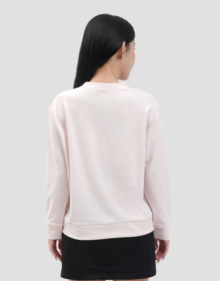 Suko Fleece Kerah Bulat Lengan Panjang Kaos Wanita