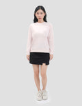 Suko Fleece Kerah Bulat Lengan Panjang Kaos Wanita