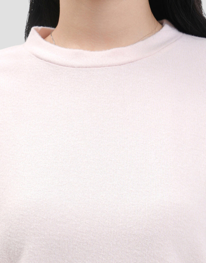 Suko Fleece Kerah Bulat Lengan Panjang Kaos Wanita