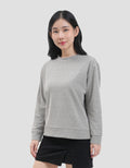 Suko Fleece Kerah Bulat Lengan Panjang Kaos Wanita