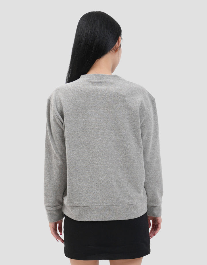 Suko Fleece Kerah Bulat Lengan Panjang Kaos Wanita