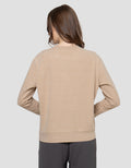 Suko Fleece Kerah Bulat Lengan Panjang Kaos Wanita