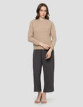 Suko Fleece Kerah Bulat Lengan Panjang Kaos Wanita