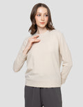 Suko Fleece Kerah Bulat Lengan Panjang Kaos Wanita