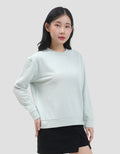 Suko Fleece Kerah Bulat Lengan Panjang Kaos Wanita