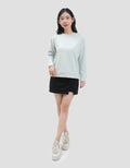 Suko Fleece Kerah Bulat Lengan Panjang Kaos Wanita