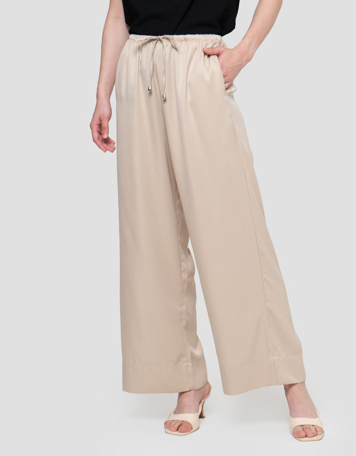Connexion Sateen Twill Straight Trouser With Stopper Celana Wanita