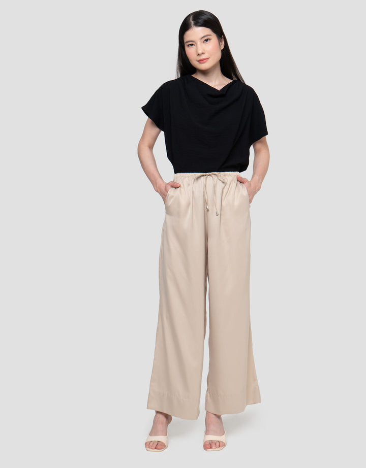 Connexion Sateen Twill Straight Trouser With Stopper Celana Wanita