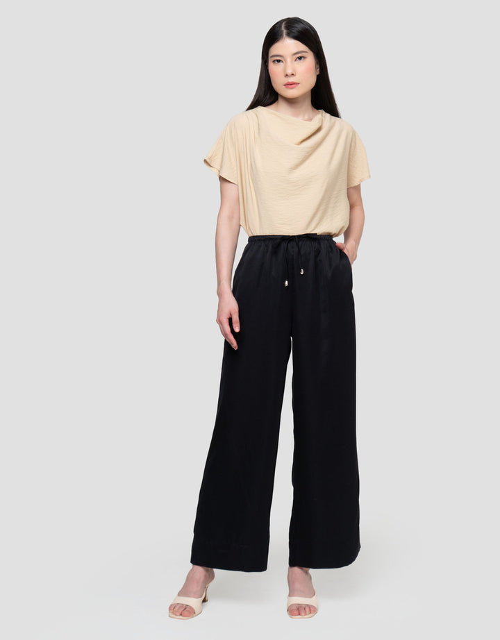 Connexion Sateen Twill Straight Trouser With Stopper Celana Wanita