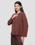 Connexion V Neck Flap Drytech Blouse Lengan Panjang Wanita
