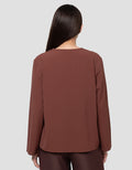 Connexion V Neck Flap Drytech Blouse Lengan Panjang Wanita